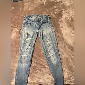 I would say size 1 American eagle skinny jeans.